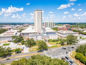 Aerial view of the Florida Capitol in Tallahassee